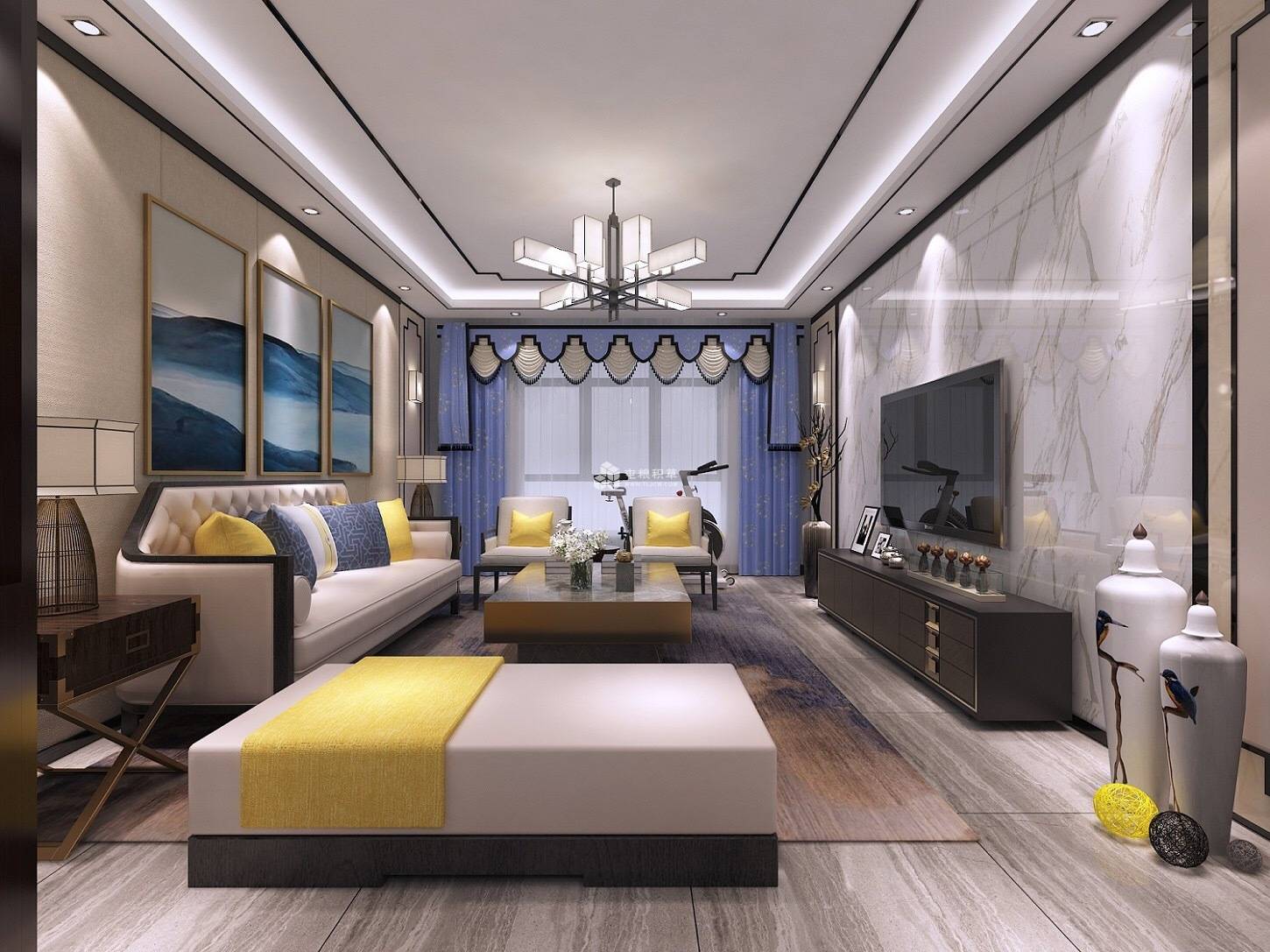 汉泰上上城返璞归真 新中式风格-赣州百桂建筑装饰有限责任公司-屯粮