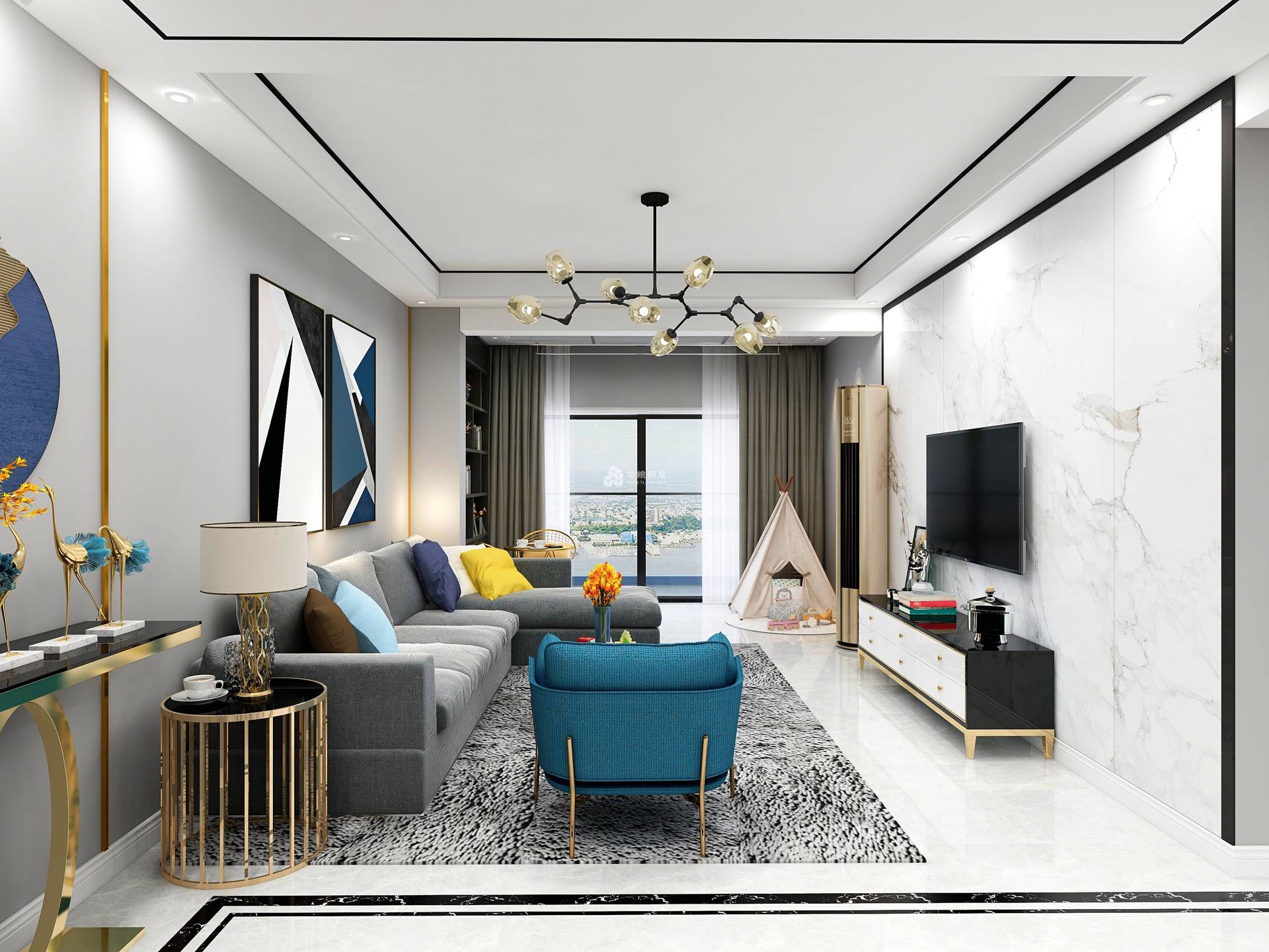 现代简约轻奢风格案例赏析-蒙自梵艺轩装饰工程有限公司-屯粮积草装修