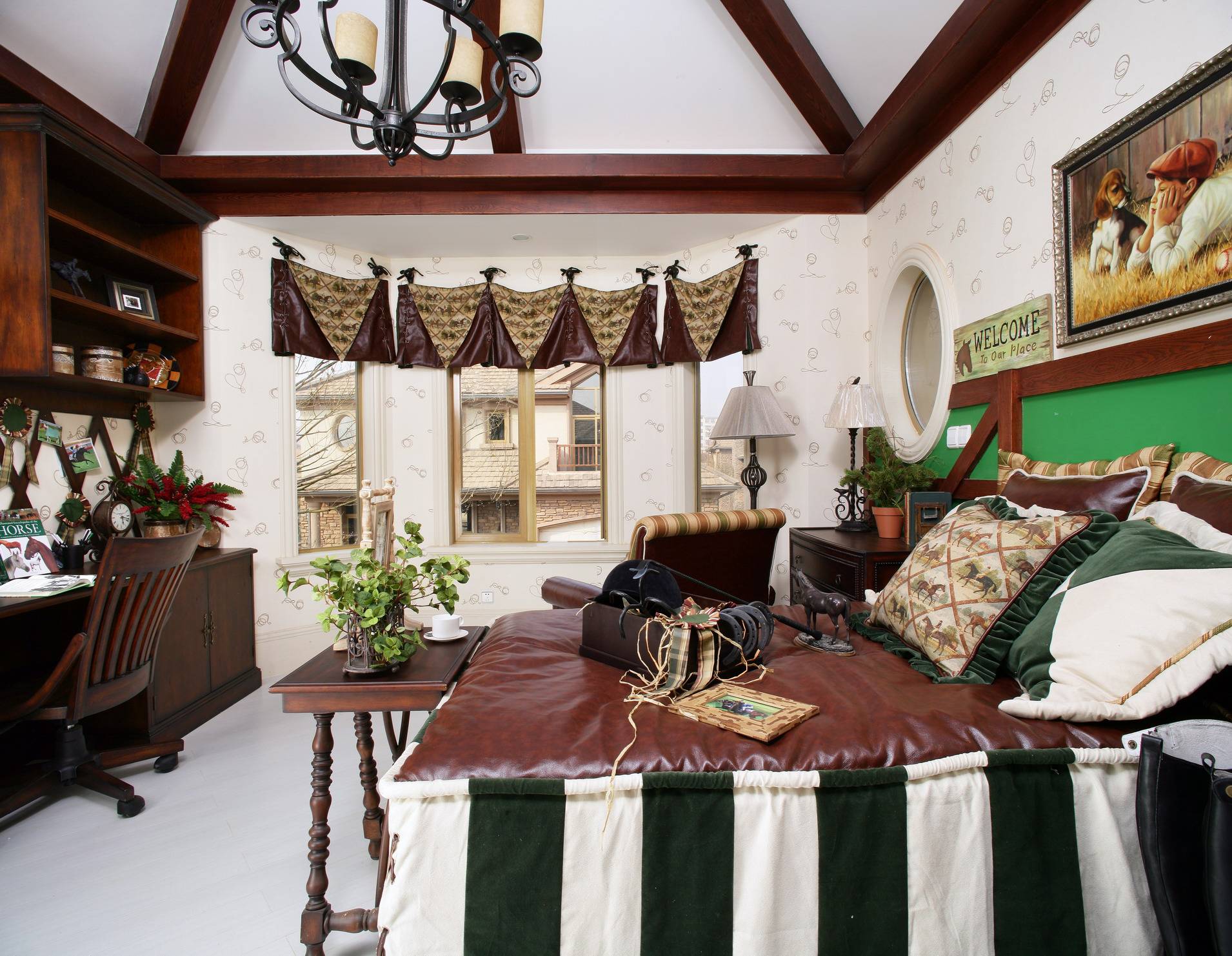 美式乡村风格的别墅样板房5-装修效果图片-屯粮积草网