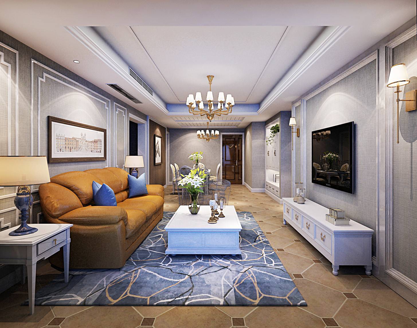 田园风格的客厅-装修效果图片-屯粮积草网